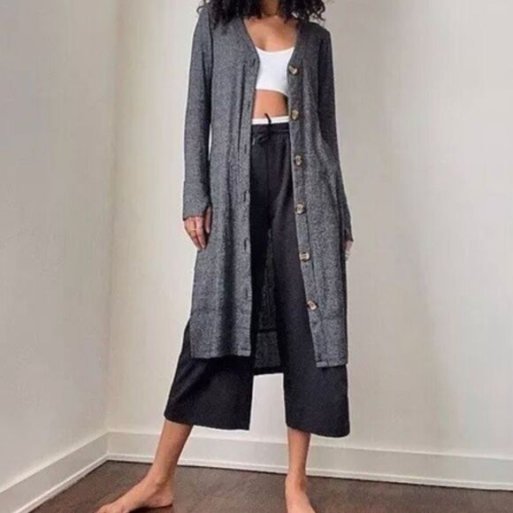 We The Free {Free People} Perfect Match Longline Duster Cardigan (Gray) - XS - Picture 2 of 11